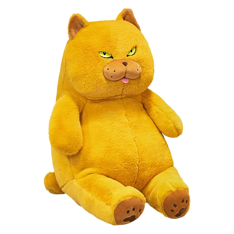 Pudgy Lifelike Black Cat Plush