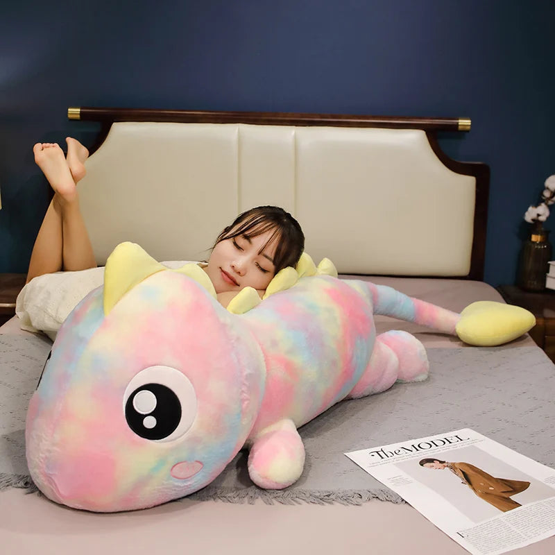Chonky Kawaii Colorful Giant Dinosaur Snuggle Plush Pillow