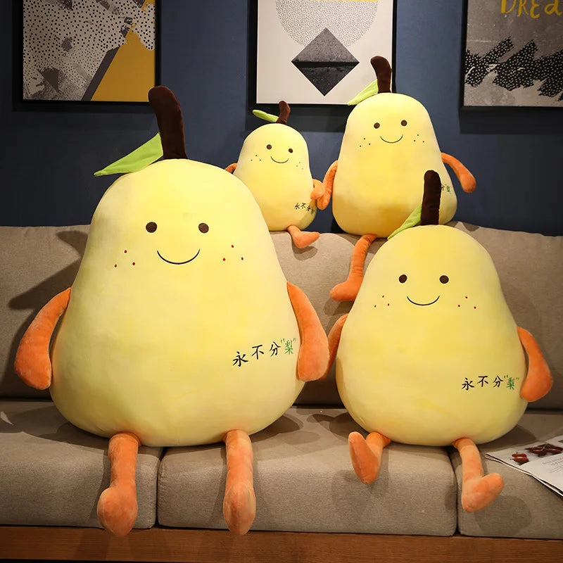 Happy Smiling Pear Kawaii Plushie Pillow