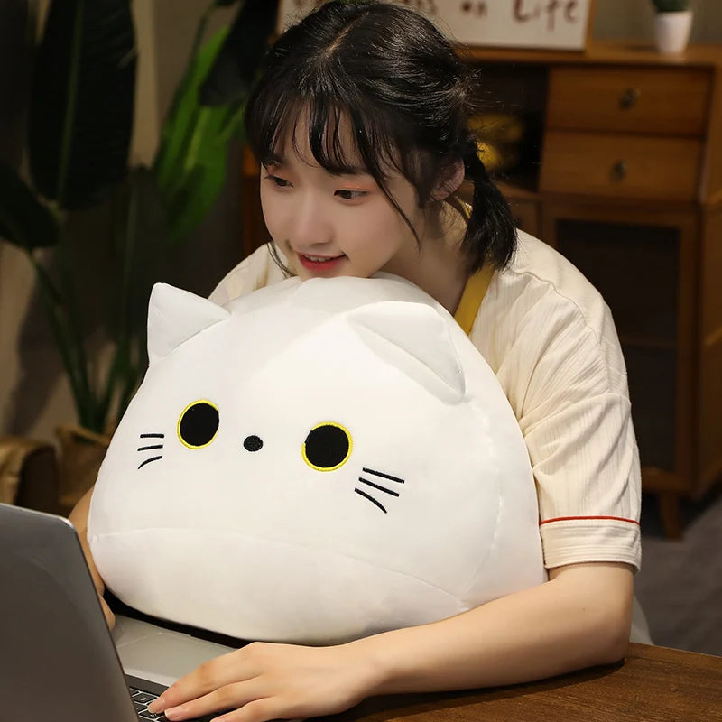 Shadow the Chonky Black Cat Shaped Plush Pillow