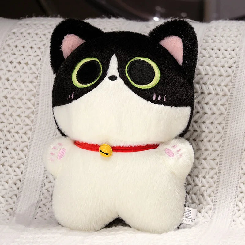 Shadow the Kawaii Big-Eyed Black Cat Snuggle Plush Pillow