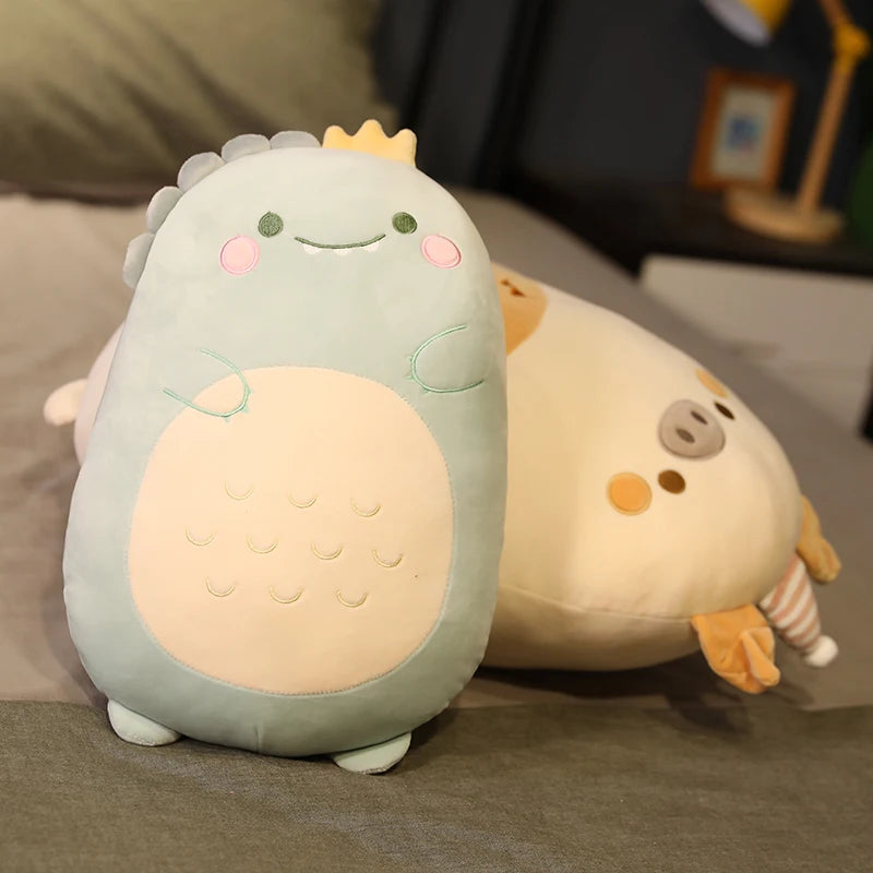 Squidgy Kawaii Dino Bear Pig Snuggle Pillow Plush