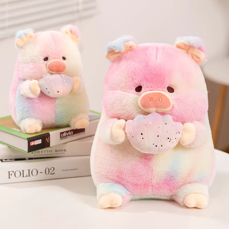 Piggy the Kawaii Rainbow Pig Holding Shell Plushie