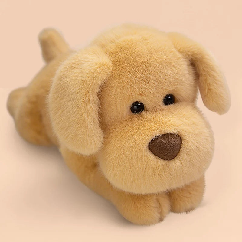 Sleepy Golden Puppy Plush Cushion
