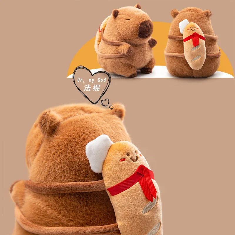 Capy the Kawaii Foodie Croissant Baguette Capybara Plush