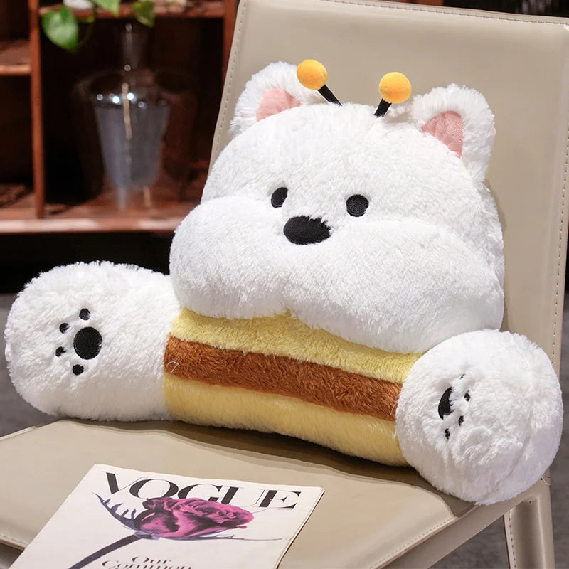 Fluffy Westie Dog Kawaii Backrest Snuggle Pillow