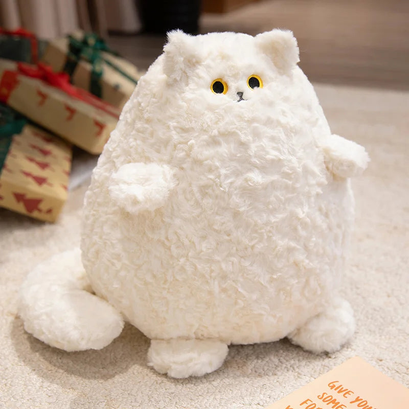 Pudgy White & Black Kitty Snuggle Plush