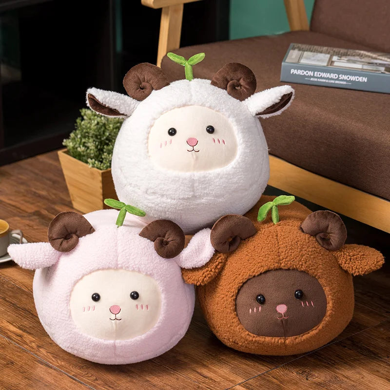 Woolly the Fat Shaped Sheep Goat Soft Plush Pillow