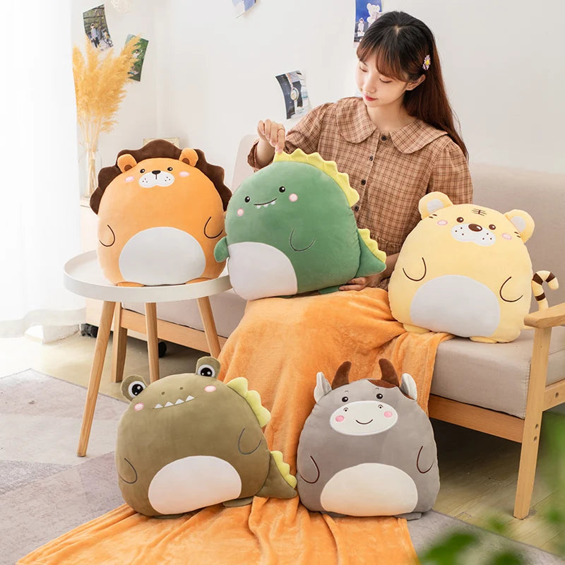 Squishy Forest Animal 2-in-1 Flannel Blanket Plush