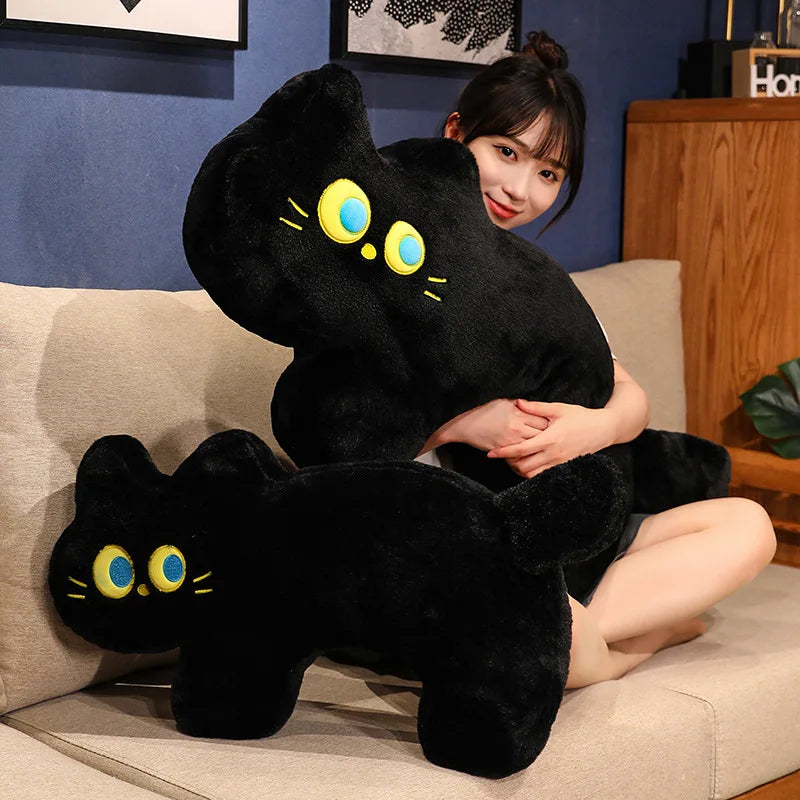 Luna the Chonky Black Cat Snuggle Pillow