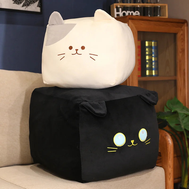Shadow the Kawaii Square Black Cat Nap Pillow