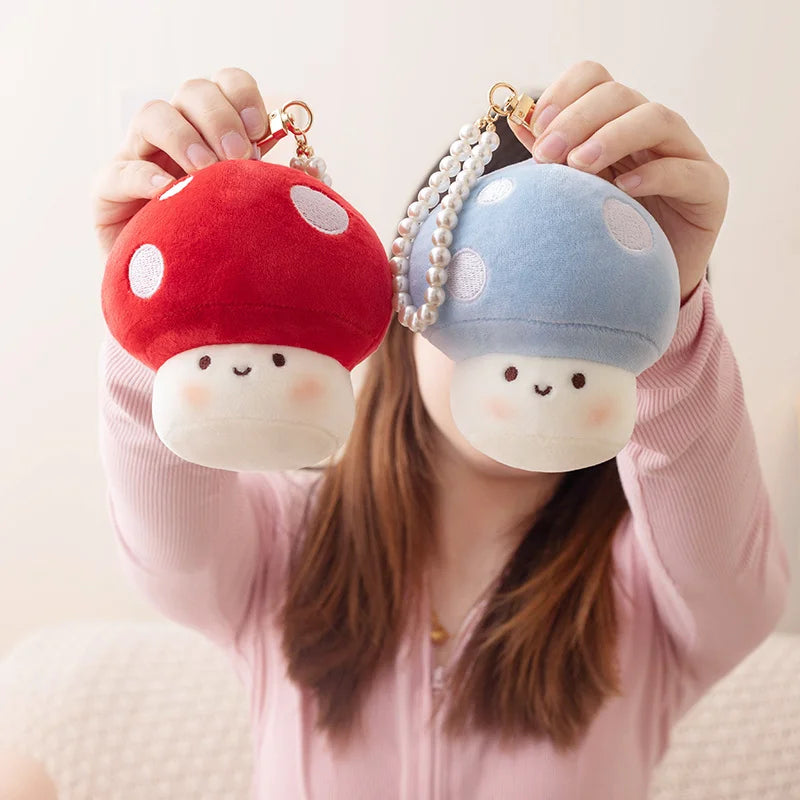 Mushy the Kawaii Squeezable Rainbow Mushroom Pendant Plush