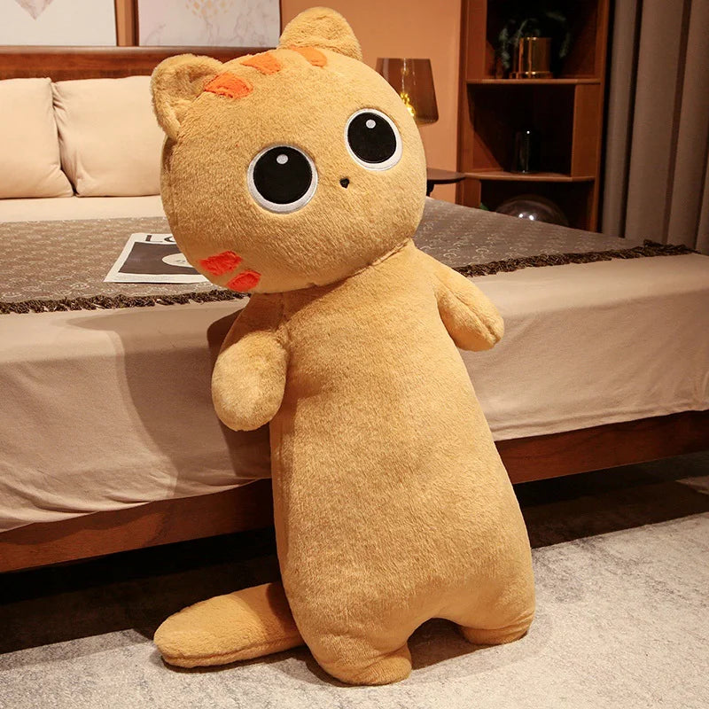 Long Kawaii Sleeping Cat Puppy Cozy Nap Plush Pillow