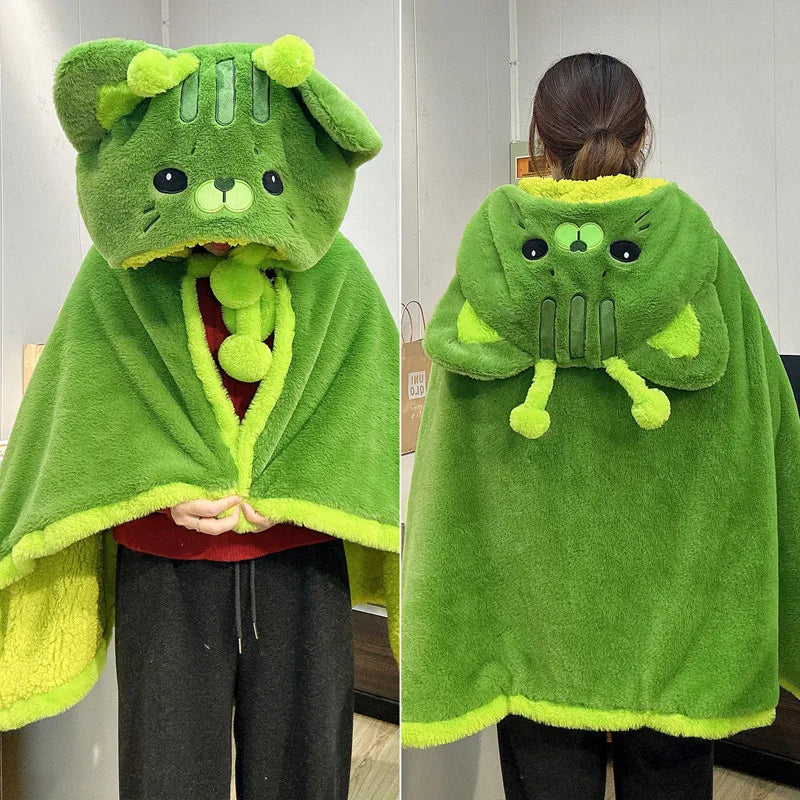 Velvet the Kawaii Soft Cat Cloak Cape Plush Blanket