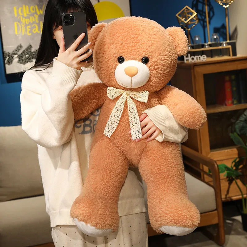 Giant Bow Tie Bear Kawaii Oversized Snuggle Plushie
