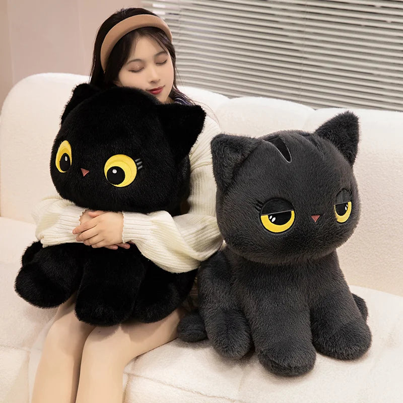 Shadow the Sitting Black Cat Snuggle Pillow