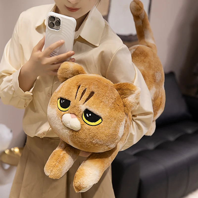 Lazy the Chonky Lying Cat Sleeping Plush Pillow