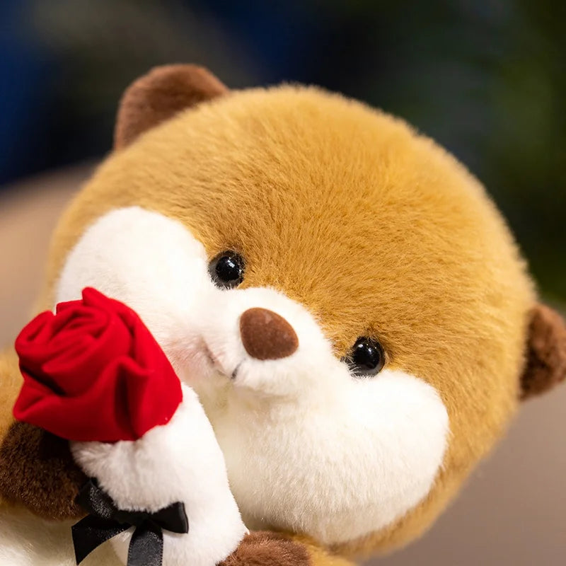 Ottie the Fluffy Kawaii Otter Flower Snuggle Plushie