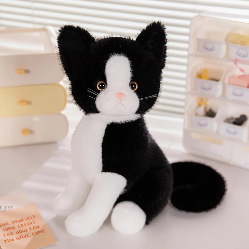 Mochi the Soft White Gray Kitten Plush Pillow