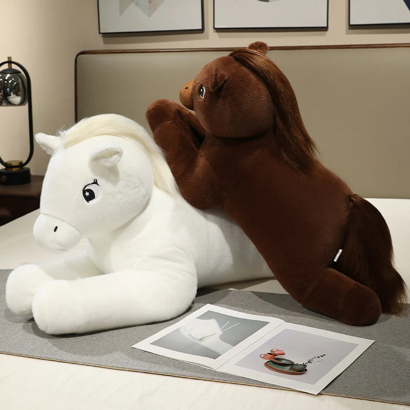 Prancer the Lounging Giant Kawaii Horse Plush Pillow
