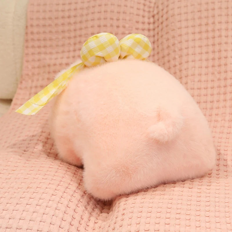 Pinky the Chubby Bow Pig Soft Plush Throw Pillow