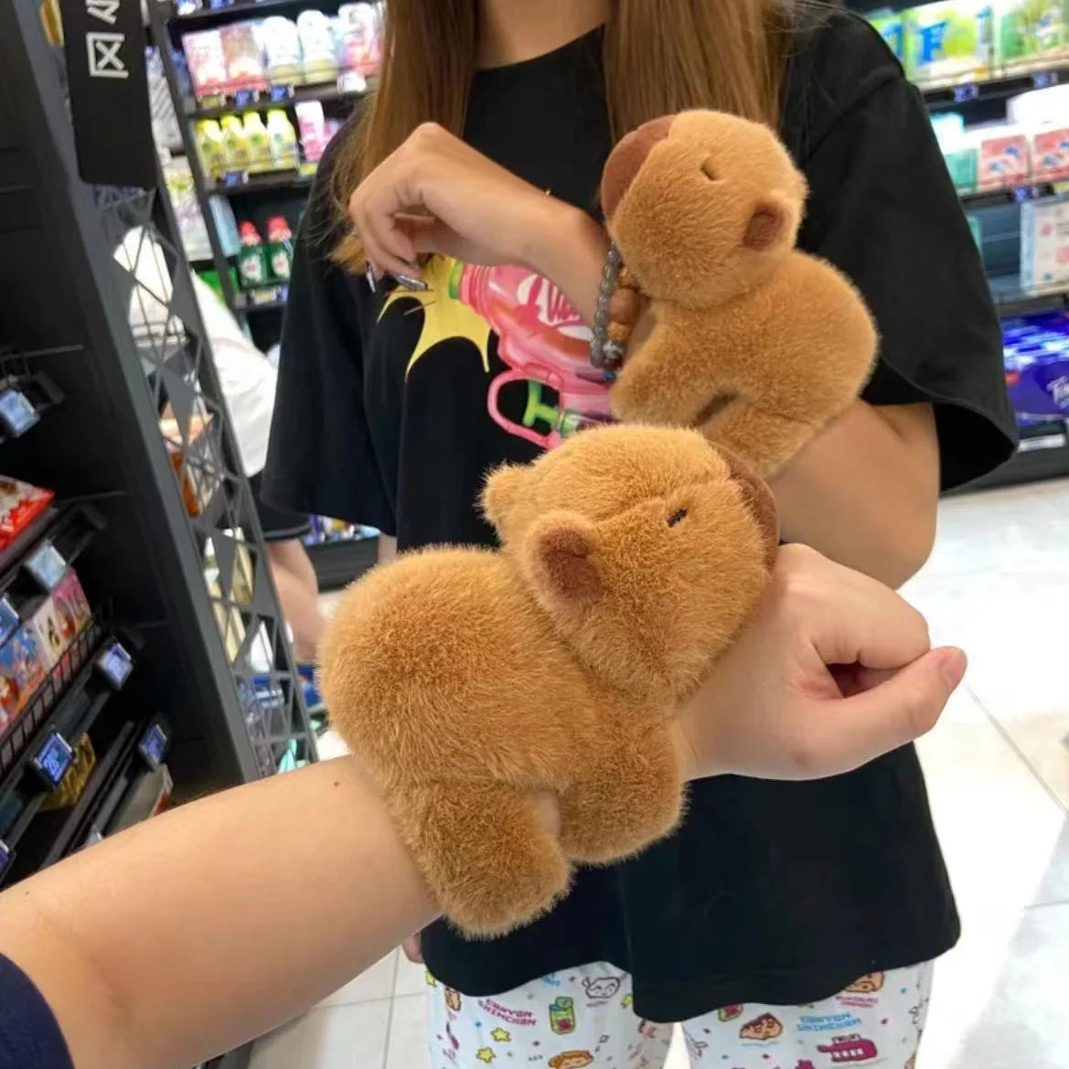 Capy the Kawaii Capybara Snap Wristband Plush Bracelet