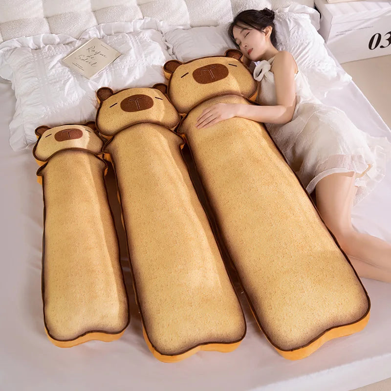 Toasty the Kawaii Long Toast Cat Capybara Plush Pillow