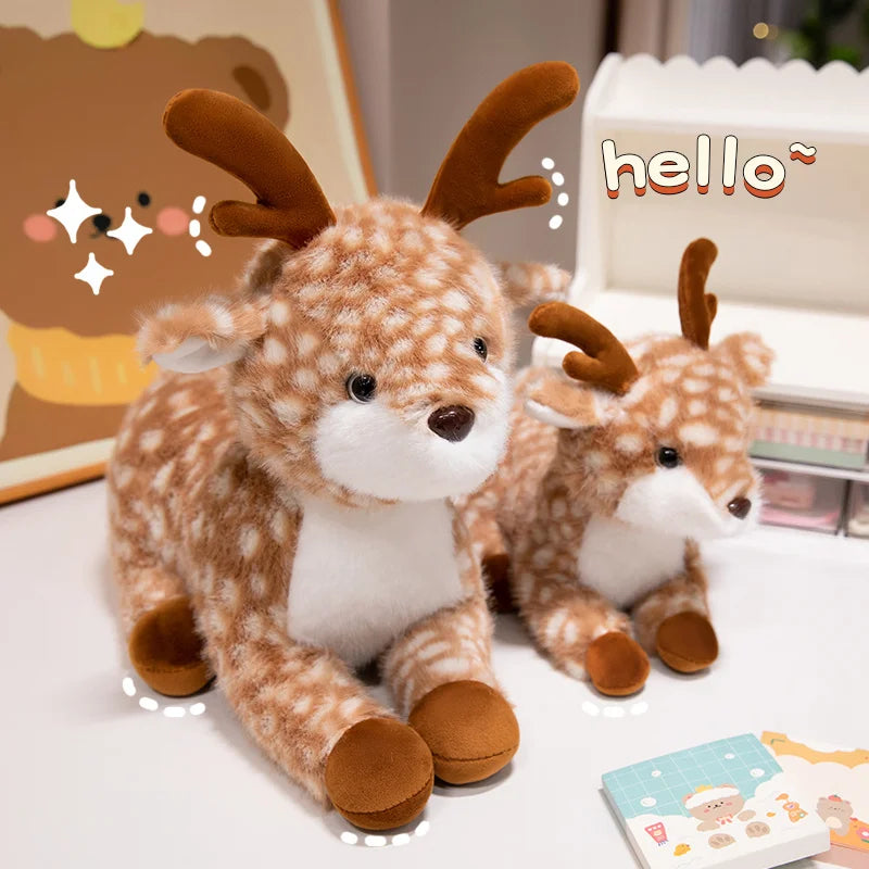 Bambi the Lifelike Lying Sika Deer Plush Pillow