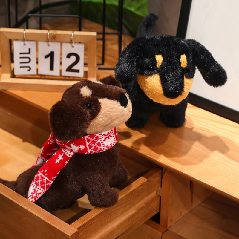 Slinky the Scarf-Dressed Dachshund Standing Plush