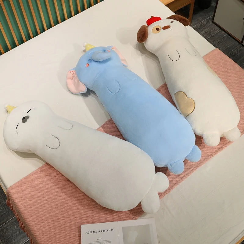 Long Body Snuggle Cat Seal Plush Pillow