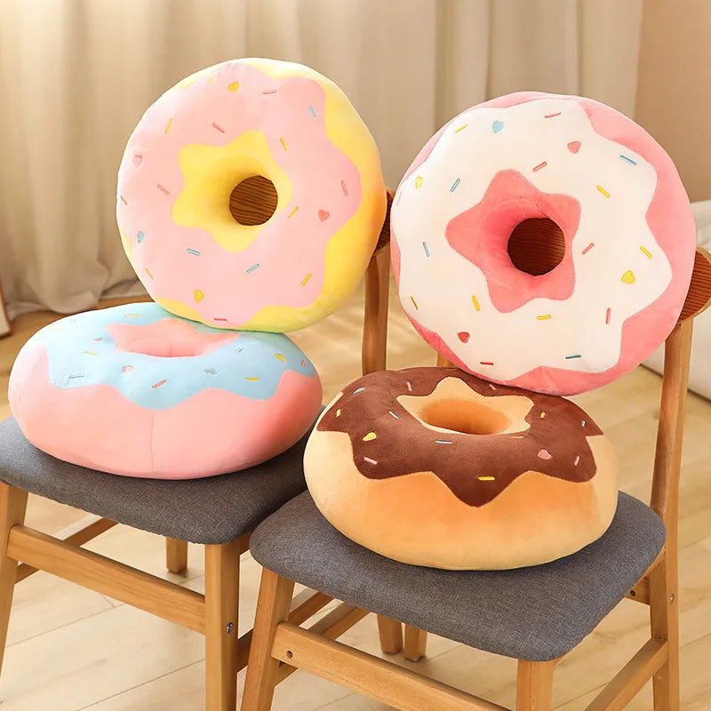 Glazed the Squishy Donut Ring Plush Seat Pillow