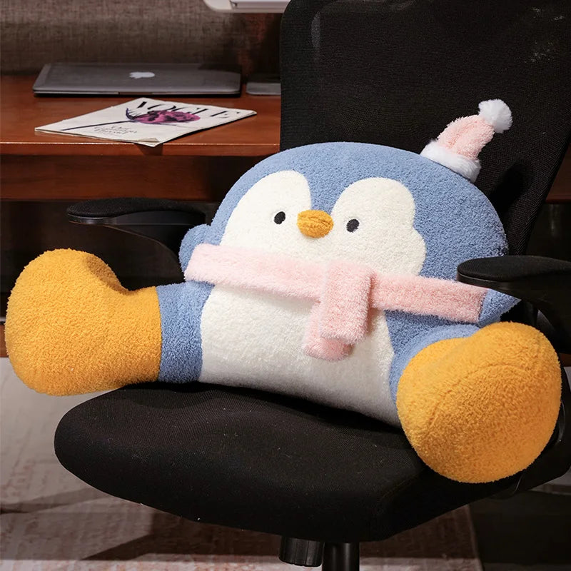 Waddles the Penguin Backrest Triangle Plush Pillow