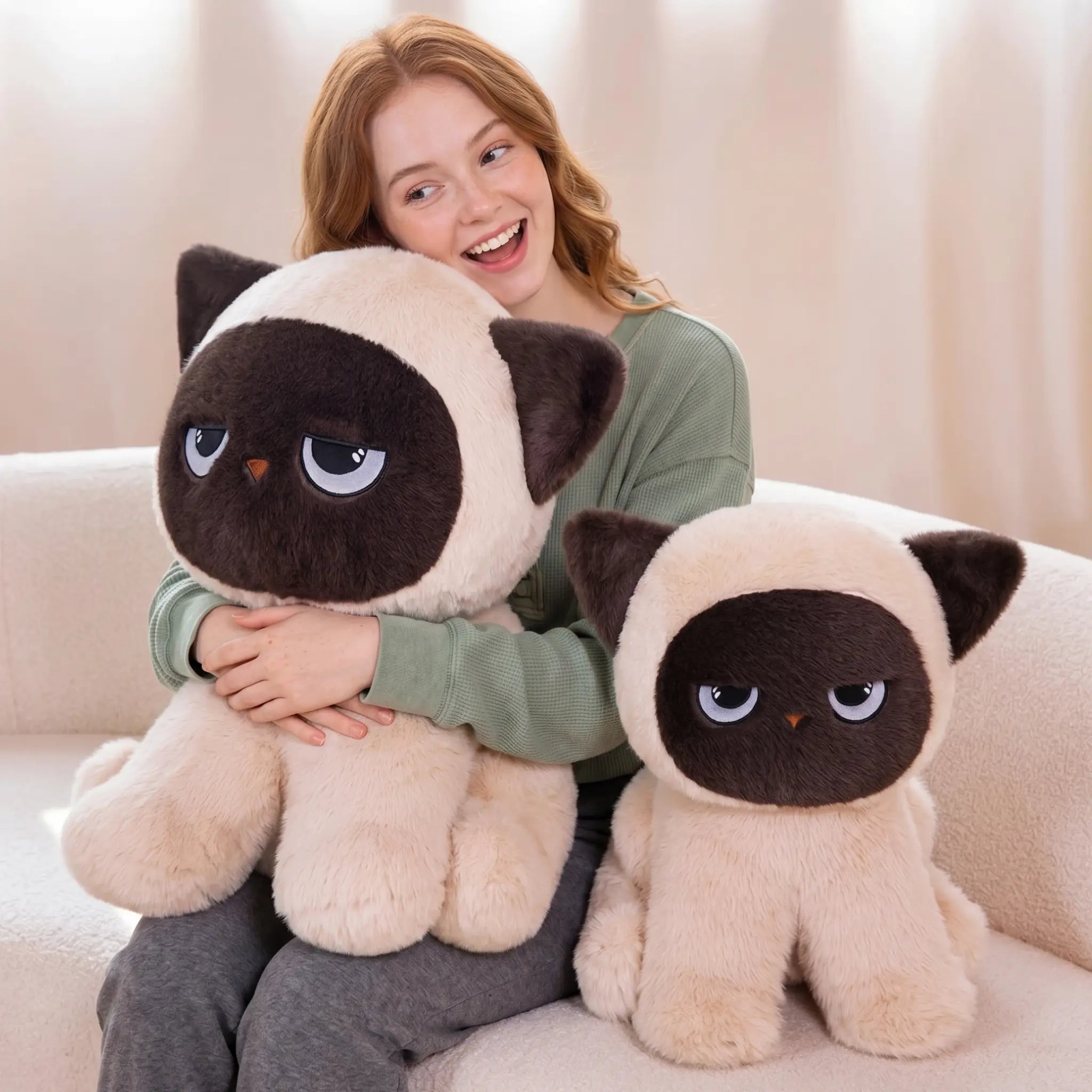 Sitting Siamese Cat Plush Cushion