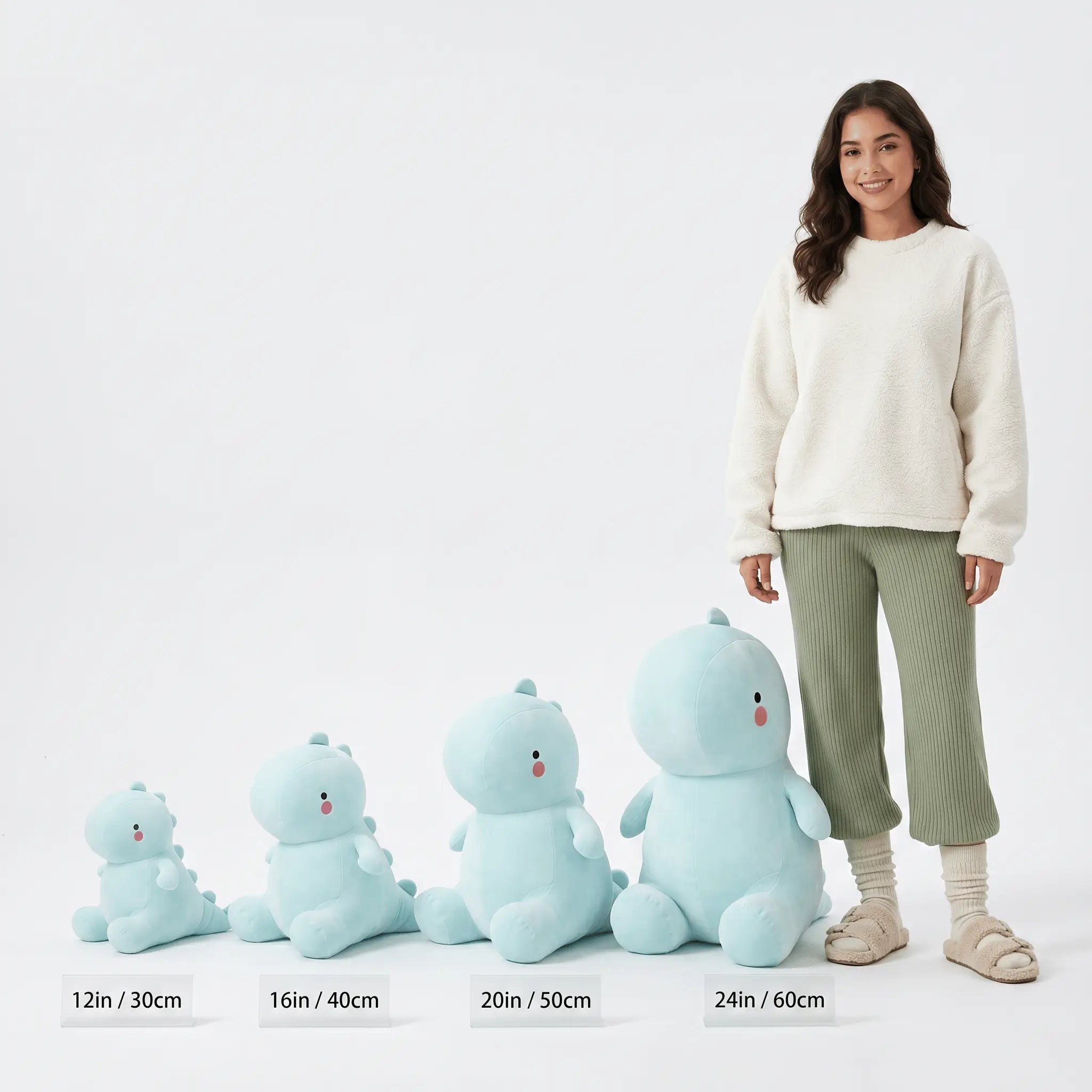 Snoozy Dino Long Snuggle Pillow