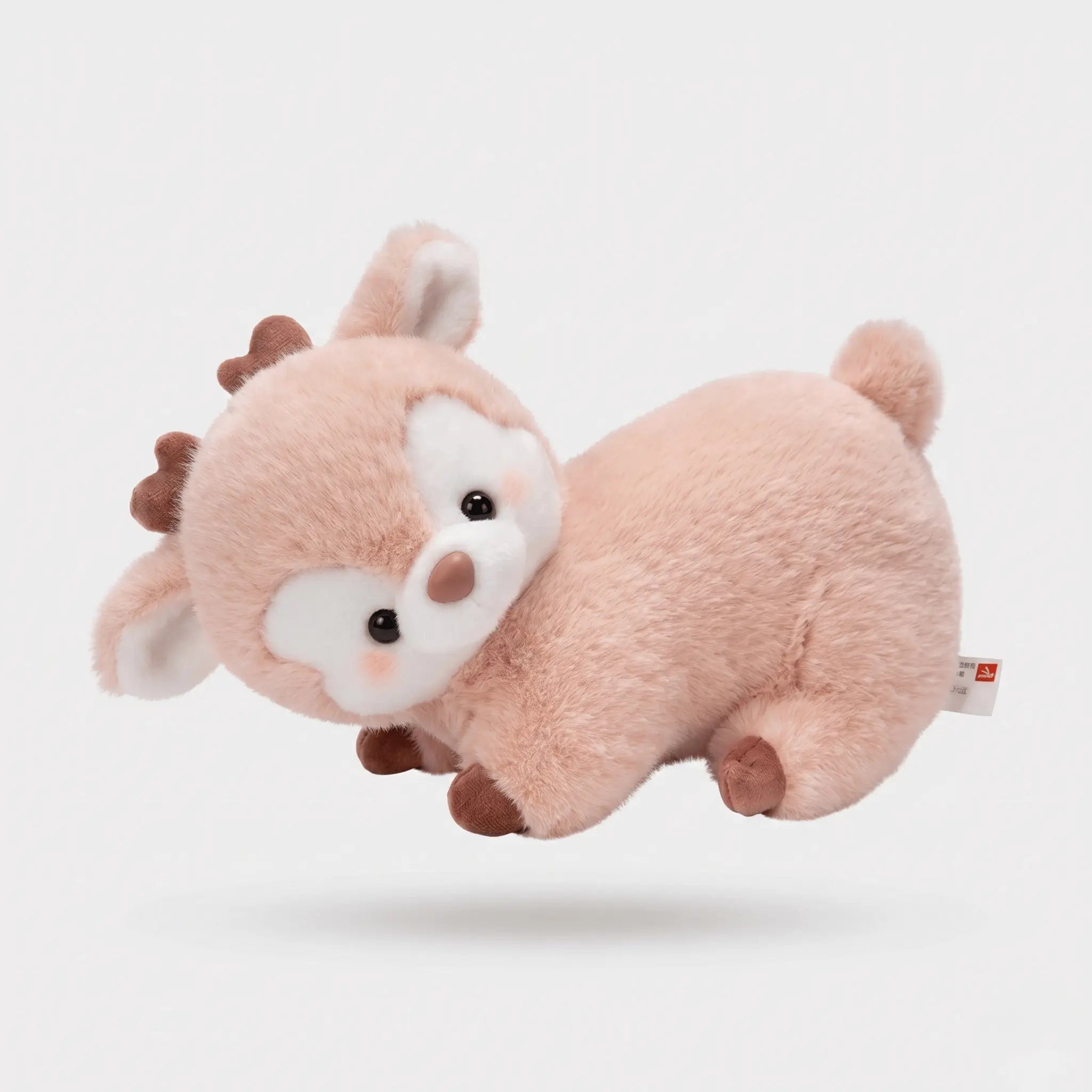 Dotty the Soft Pink Brown Moose Deer Plush Pillow