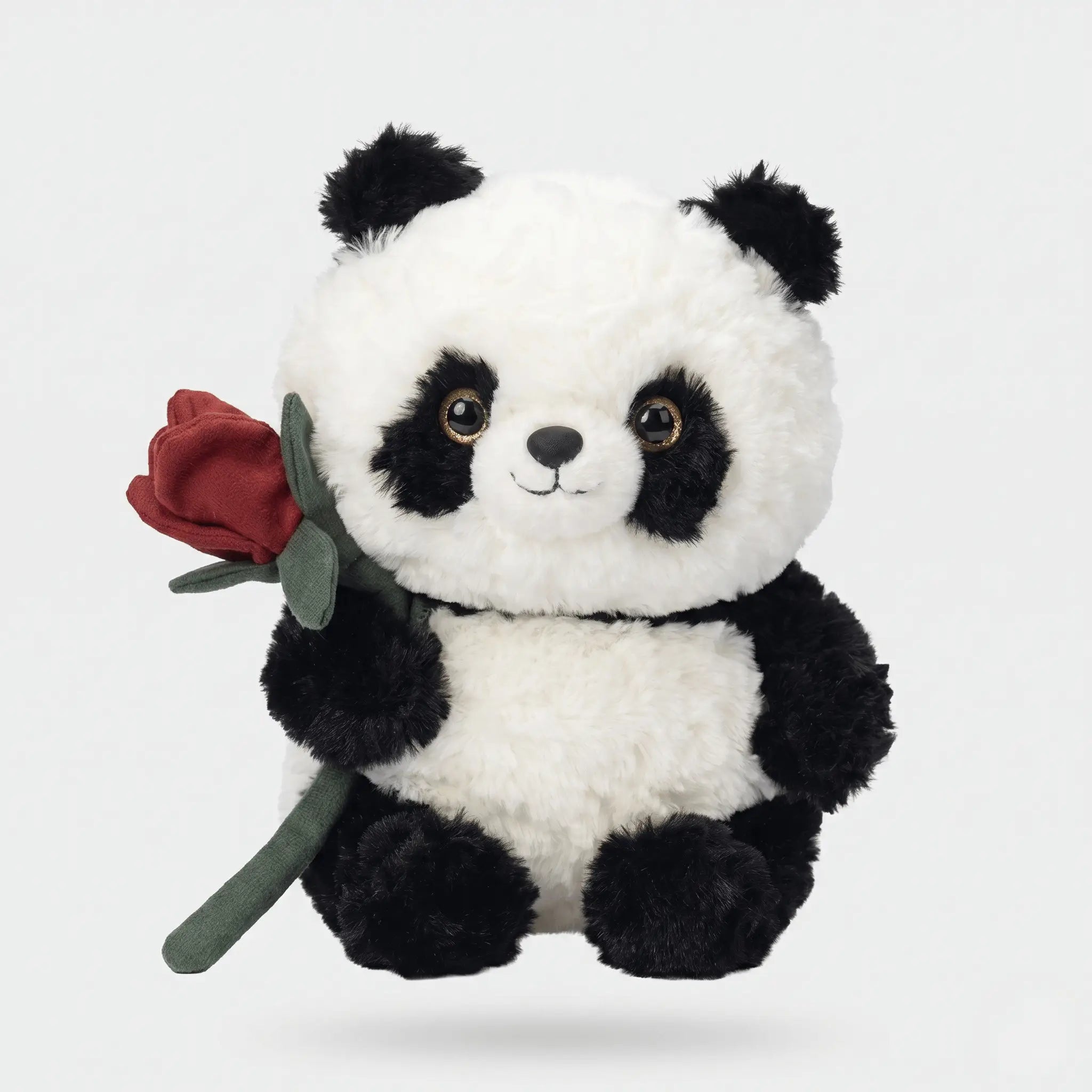 Bamboo the Kawaii Panda with Rose Heart Plush Pillow