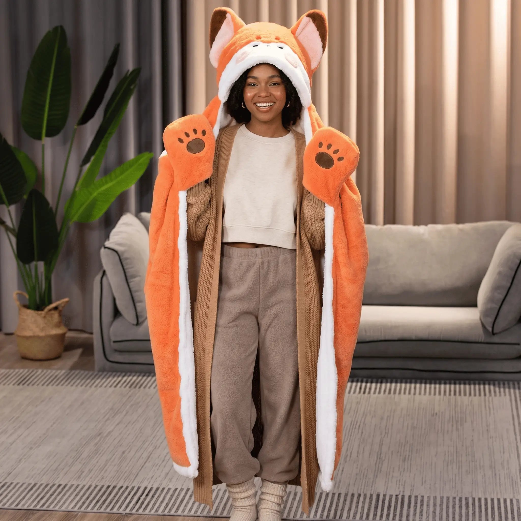 Vixen the Kawaii Fox Cloak Cape Plush Blanket
