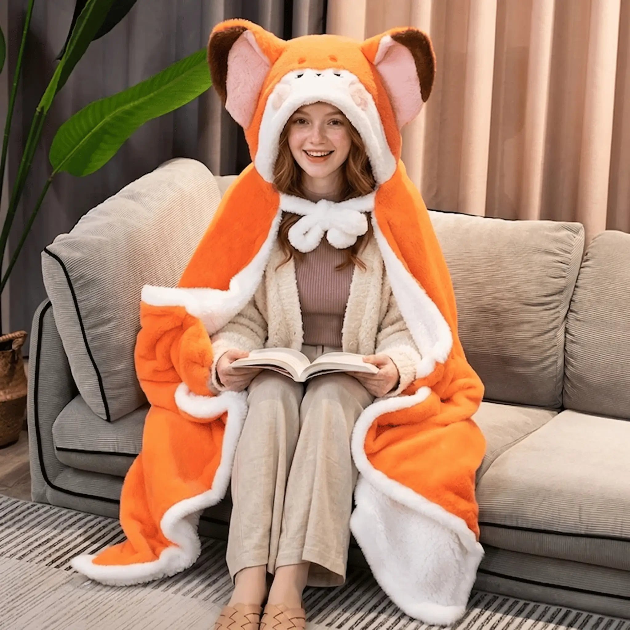 Vixen the Kawaii Fox Cloak Cape Plush Blanket