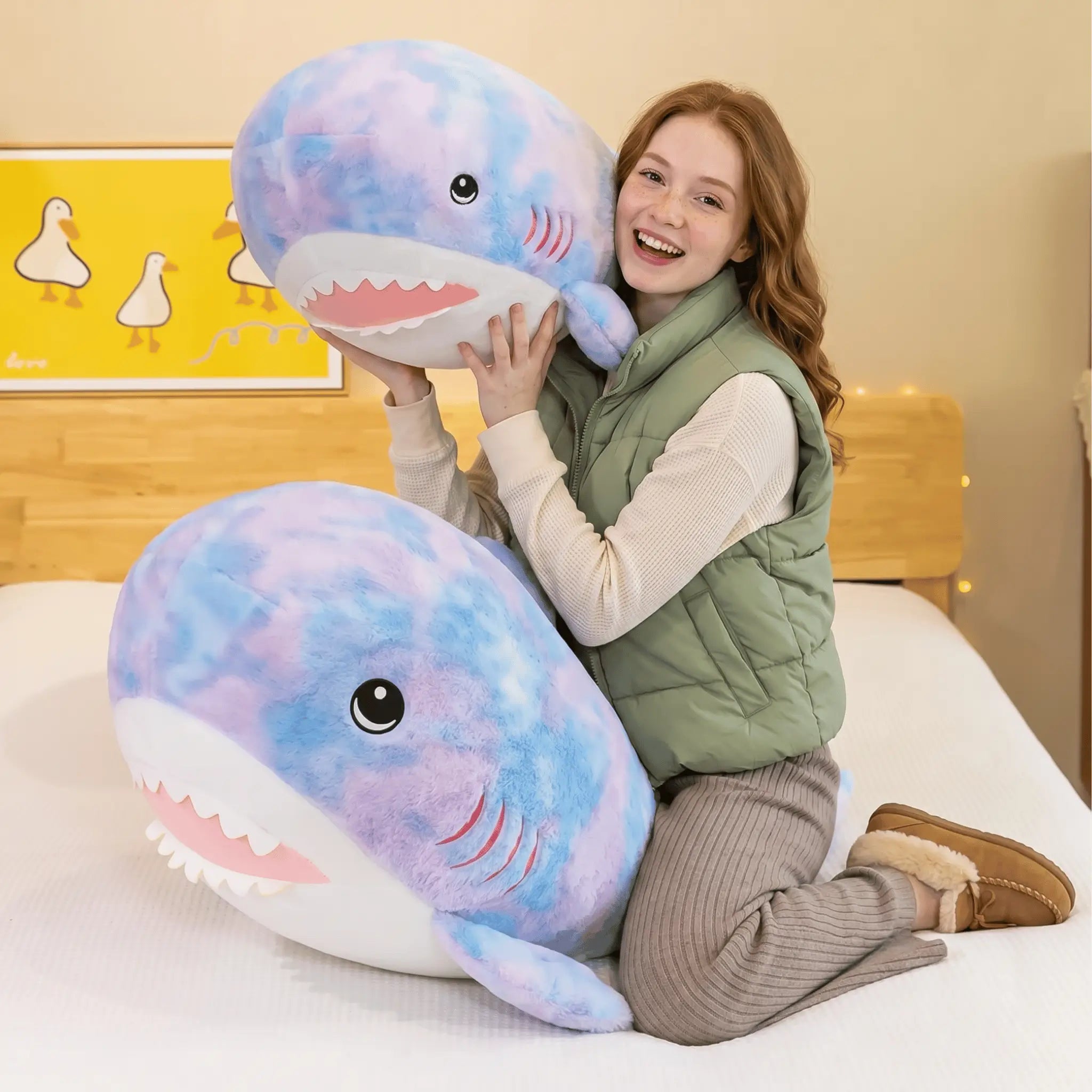 Wiggly Rainbow Shark Snuggle Plushie