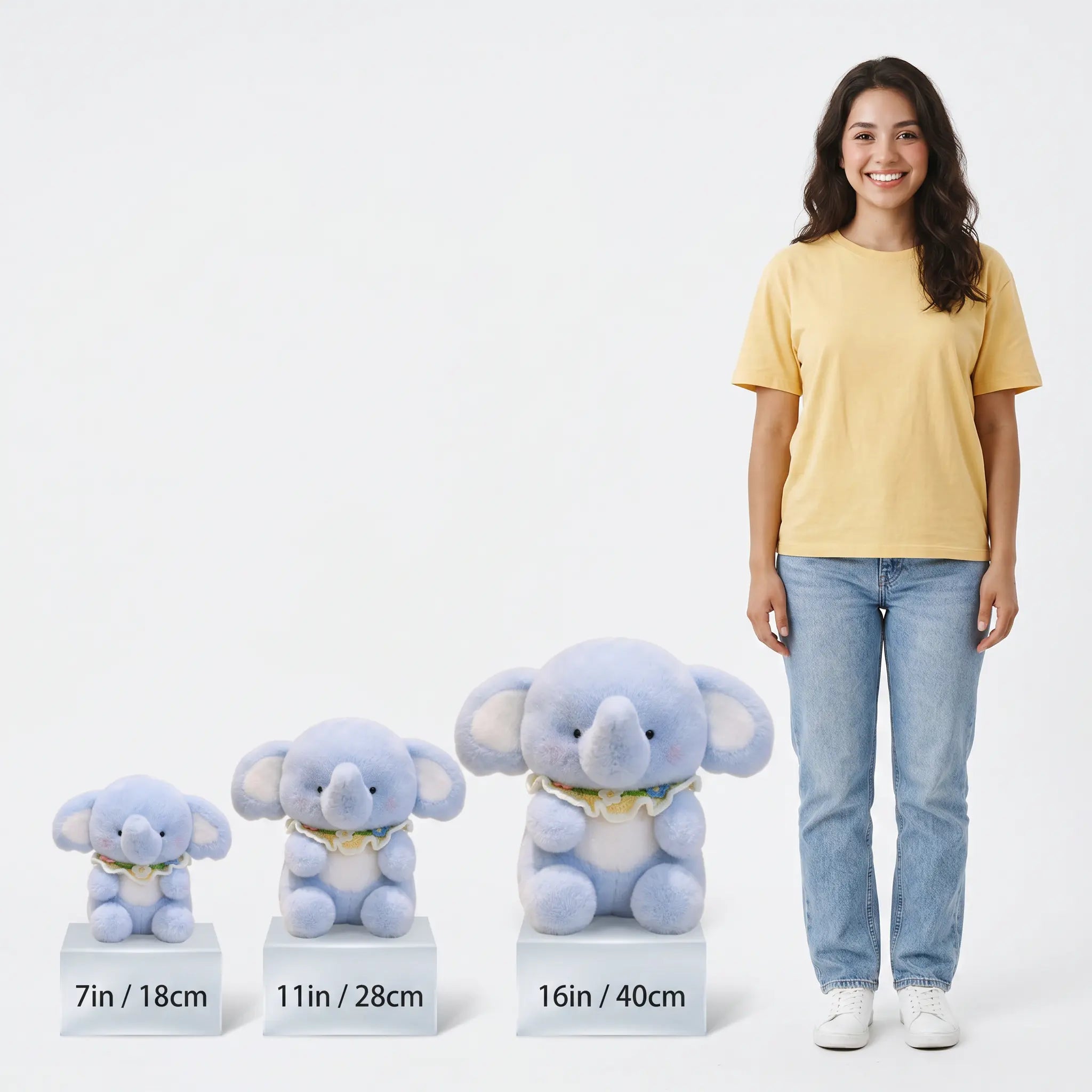 Bibbed Baby Elephant Kawaii Snuggle Plushie