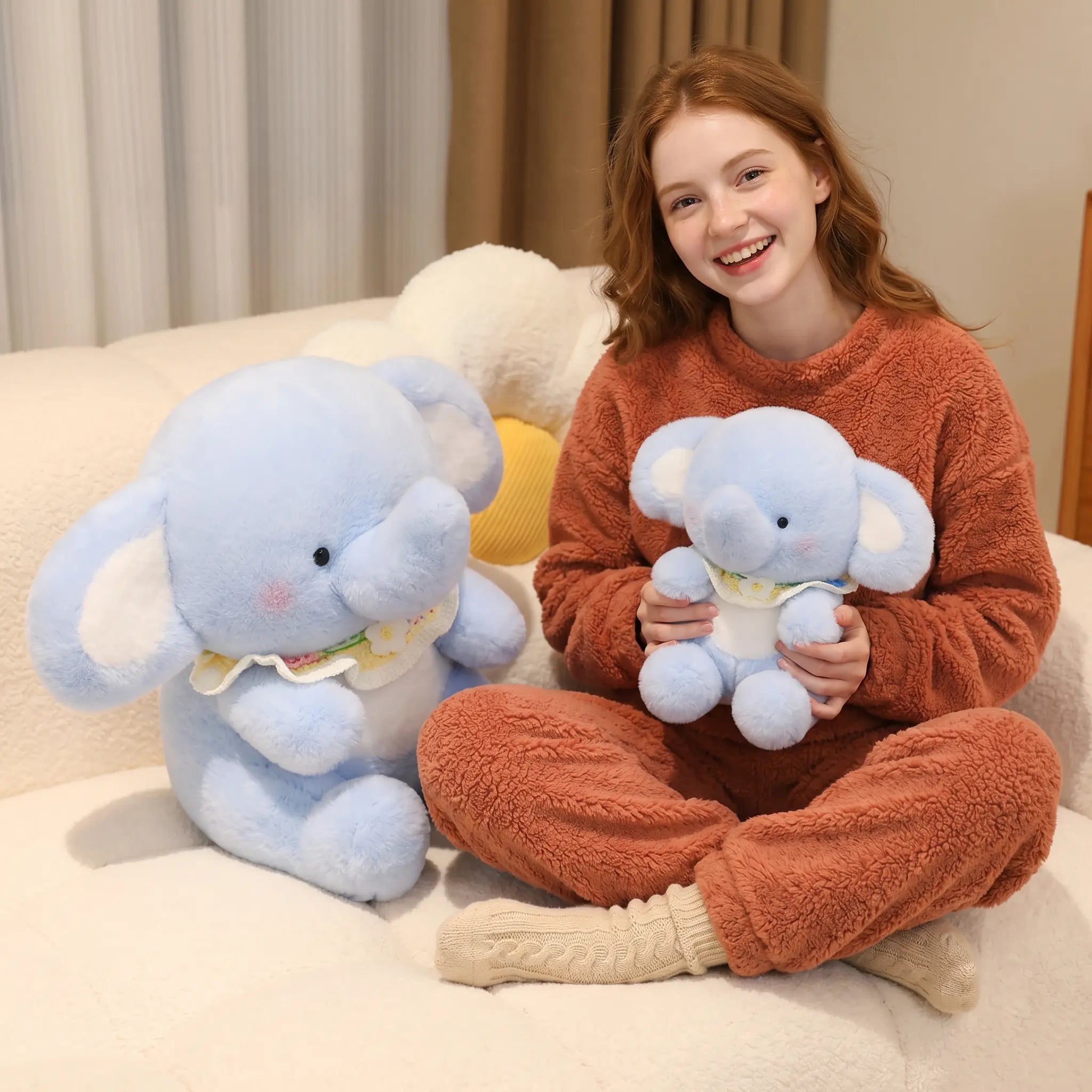 Bibbed Baby Elephant Kawaii Snuggle Plushie
