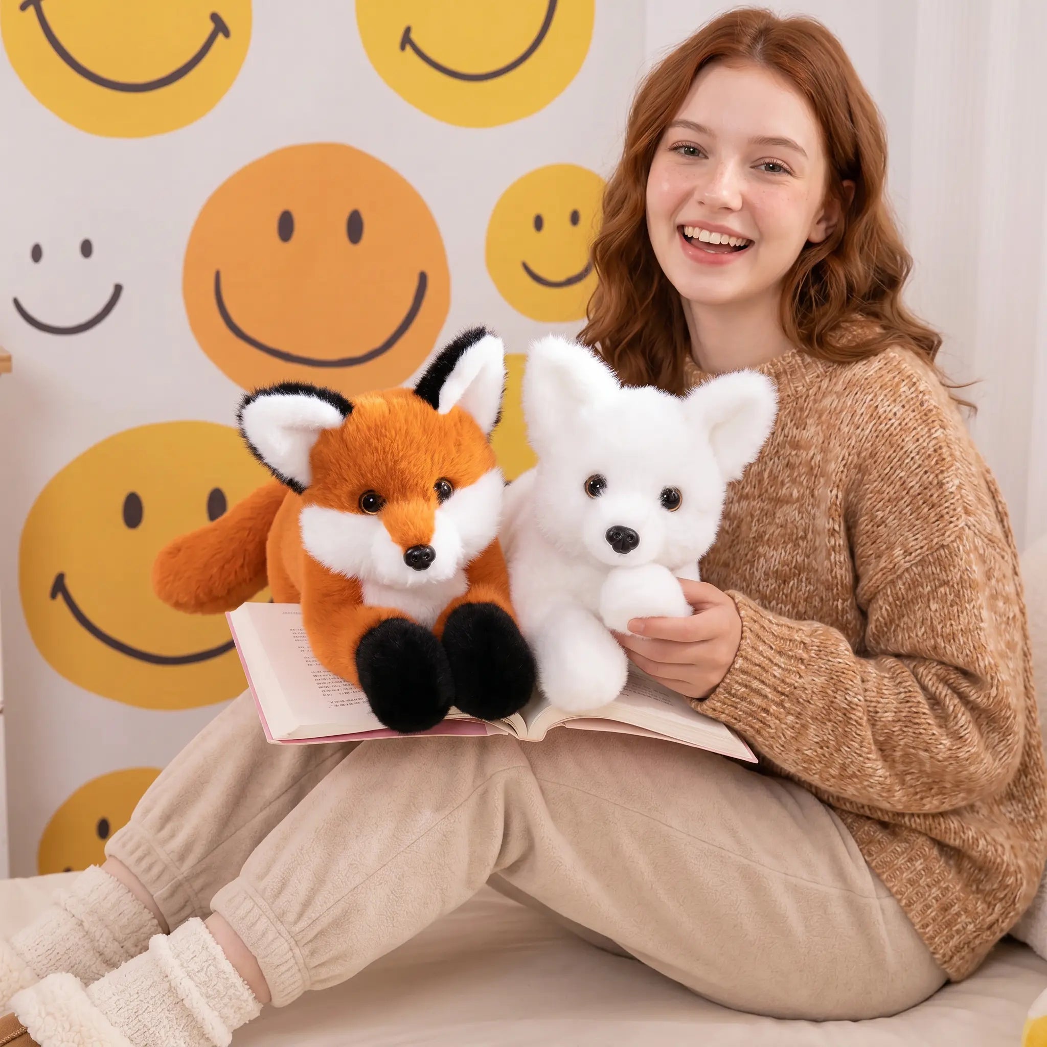 Amber the Fluffy Long-Tail Kawaii Fox Snuggle Plushie