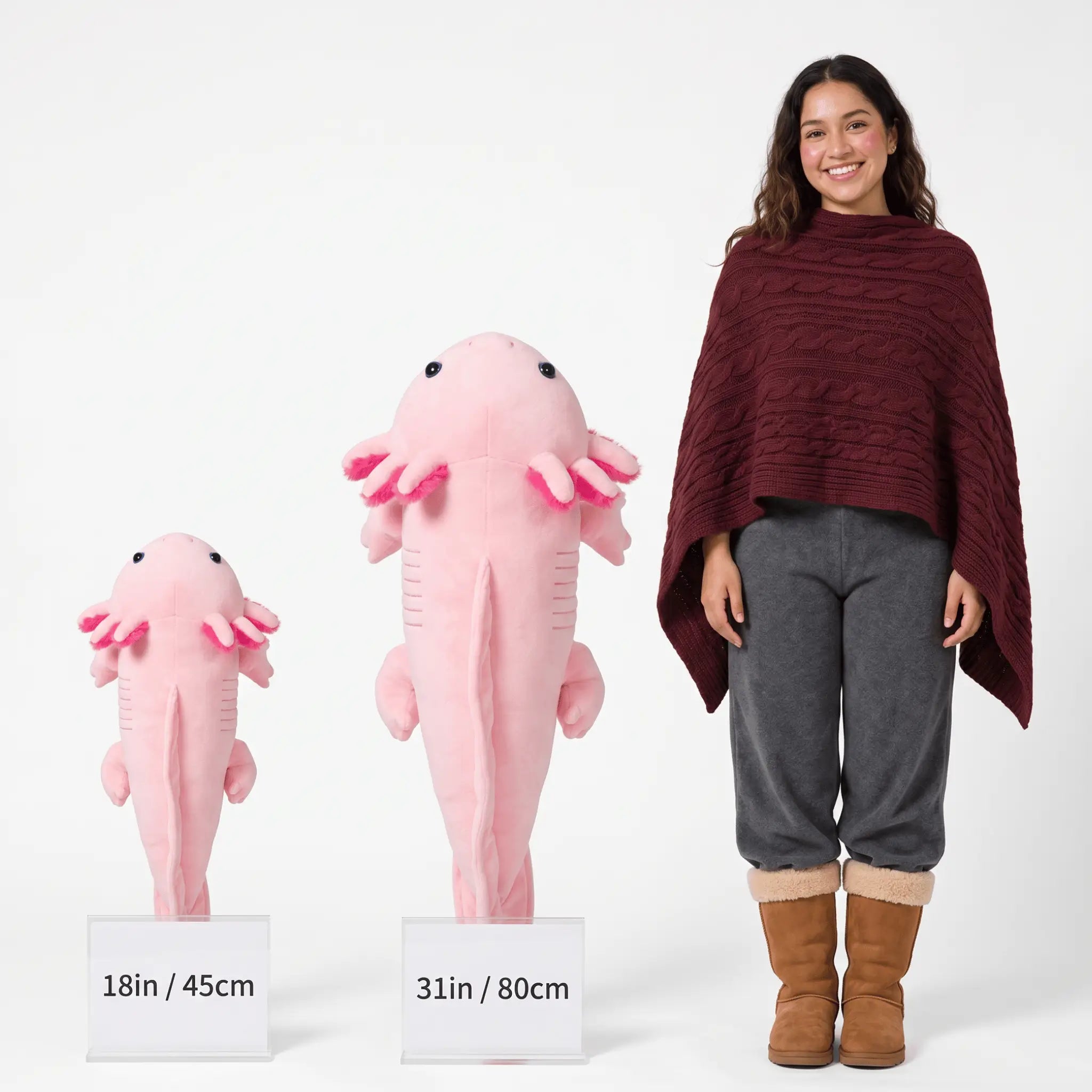 Axie the Kawaii Colorful Axolotl Long Pillow Plush