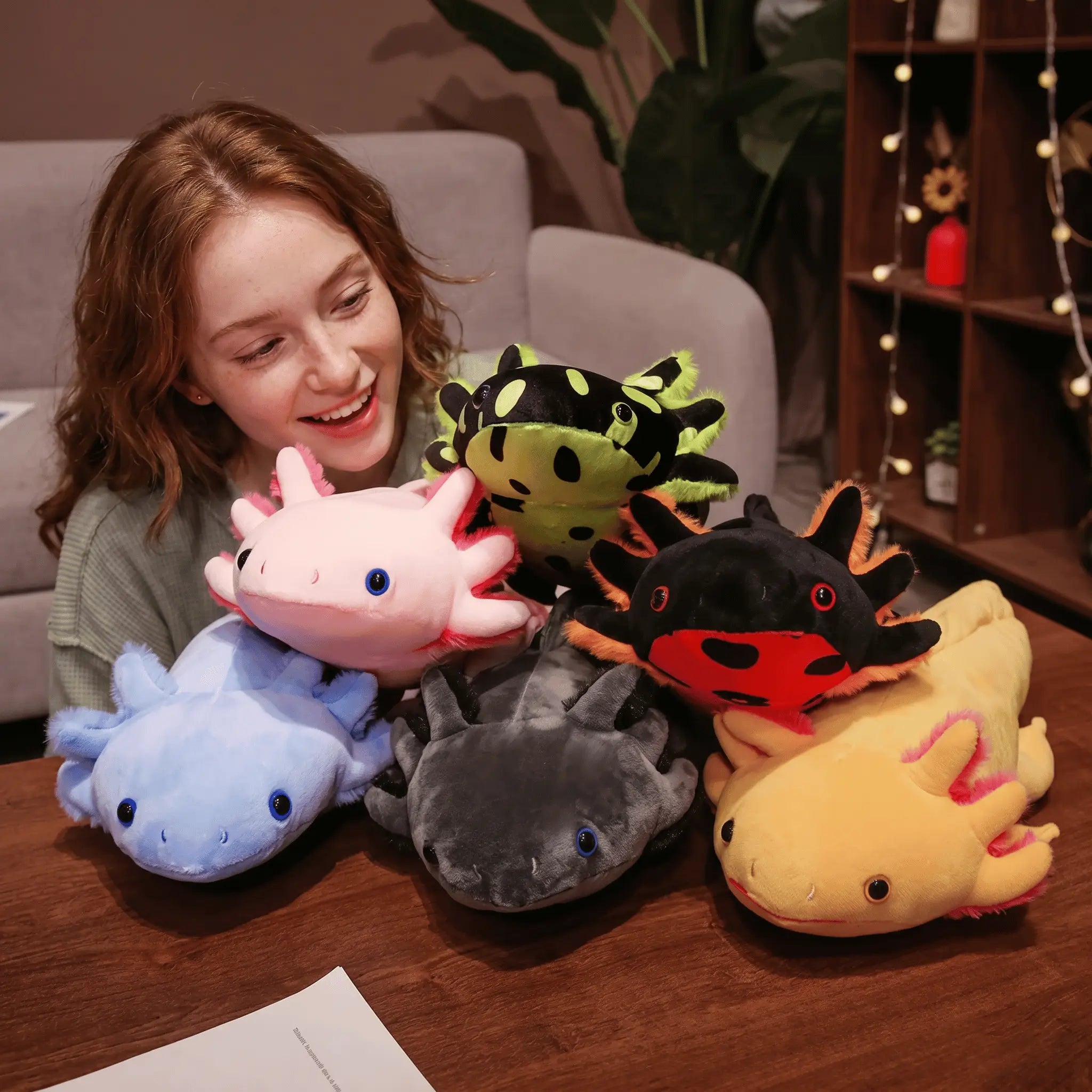 Axie the Kawaii Colorful Axolotl Long Pillow Plush