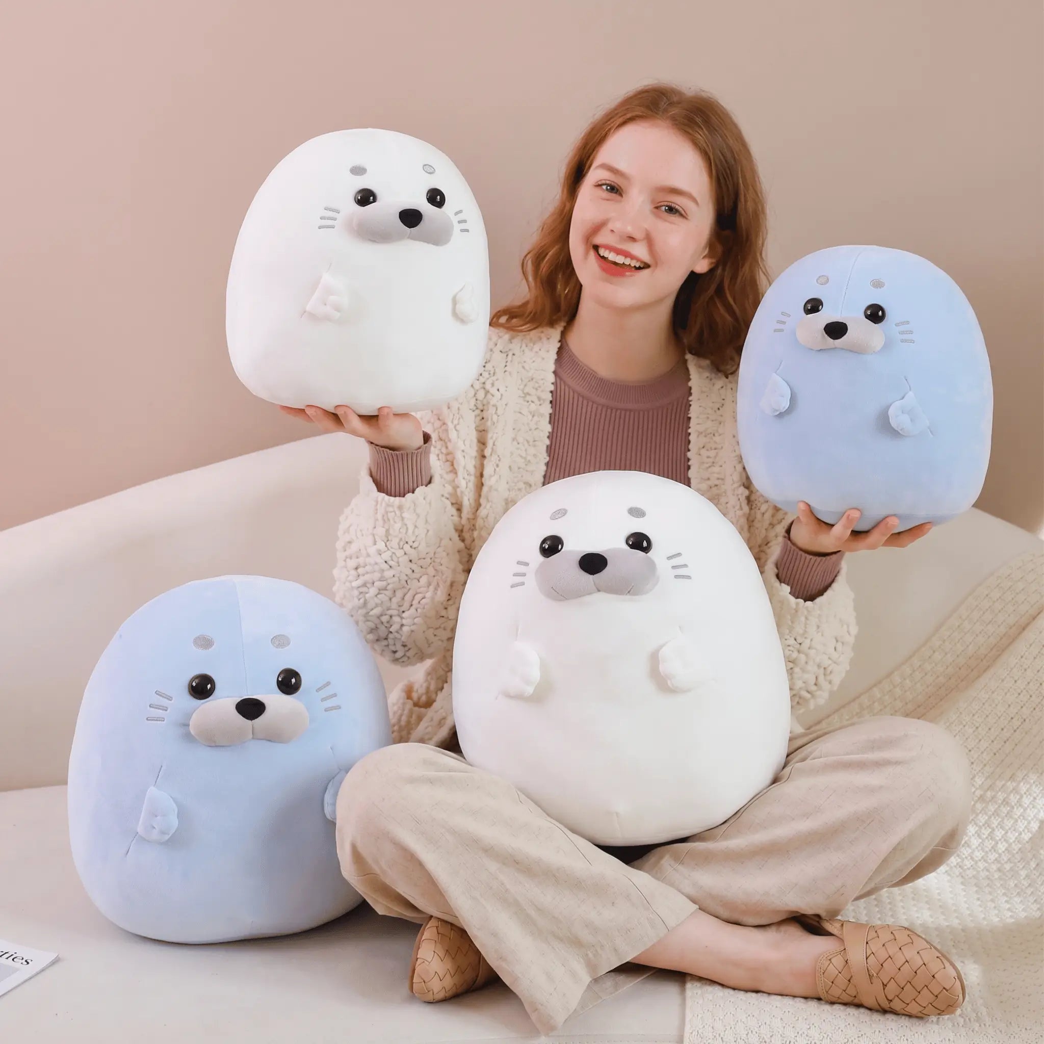Blubba the Round Kawaii Seal Pillow Plush