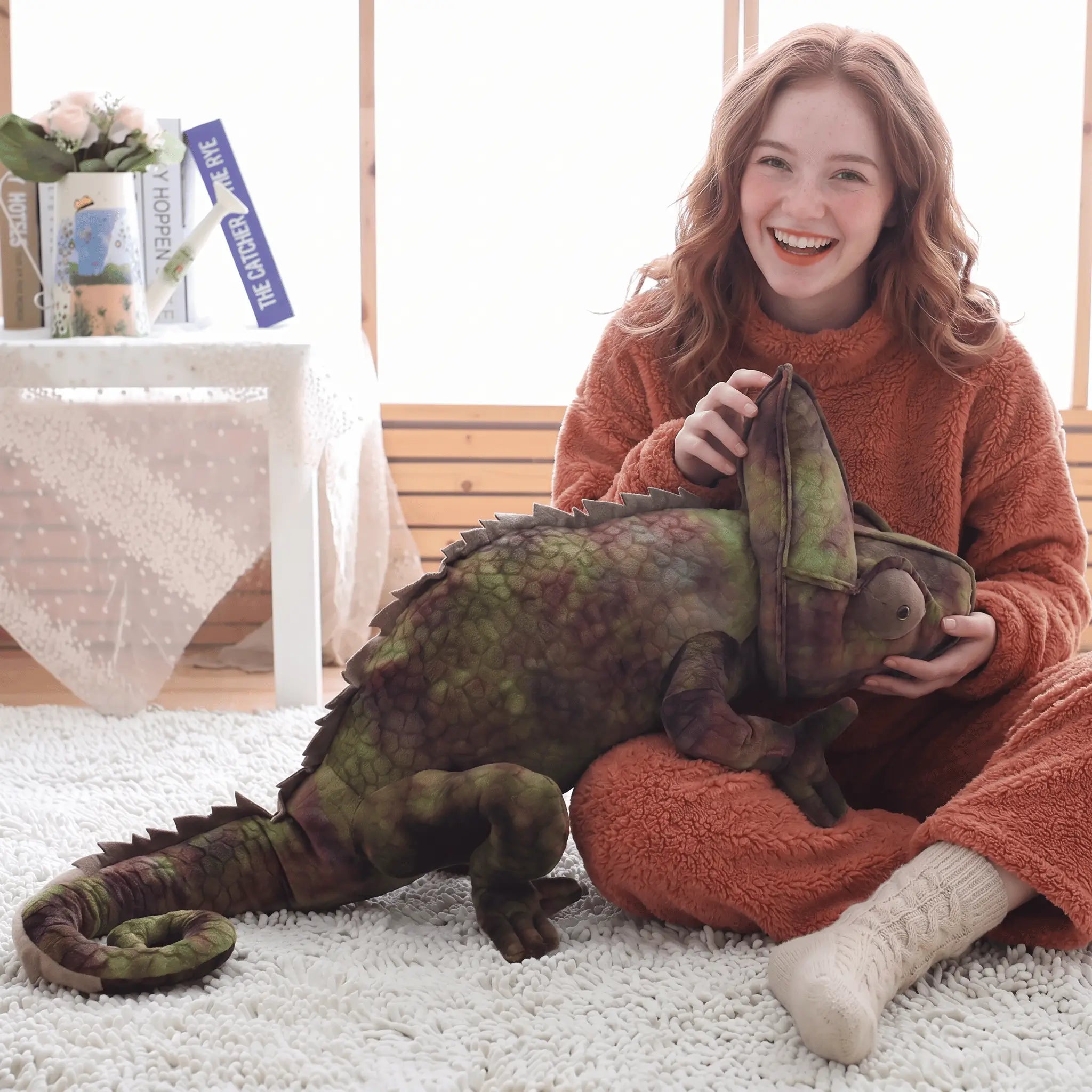 Cammy the Giant Simulation Chameleon Plush