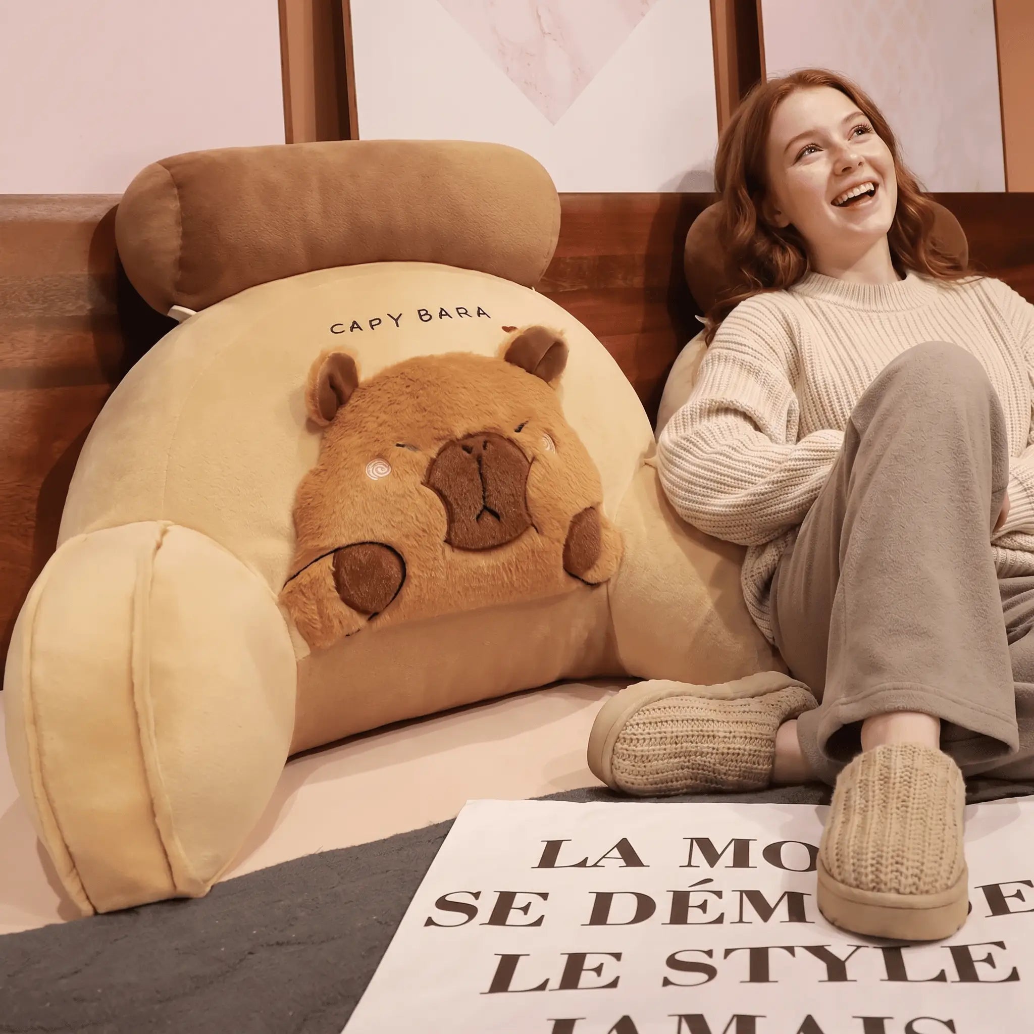 Capy the Cozy Capybara Backrest Triangle Pillow