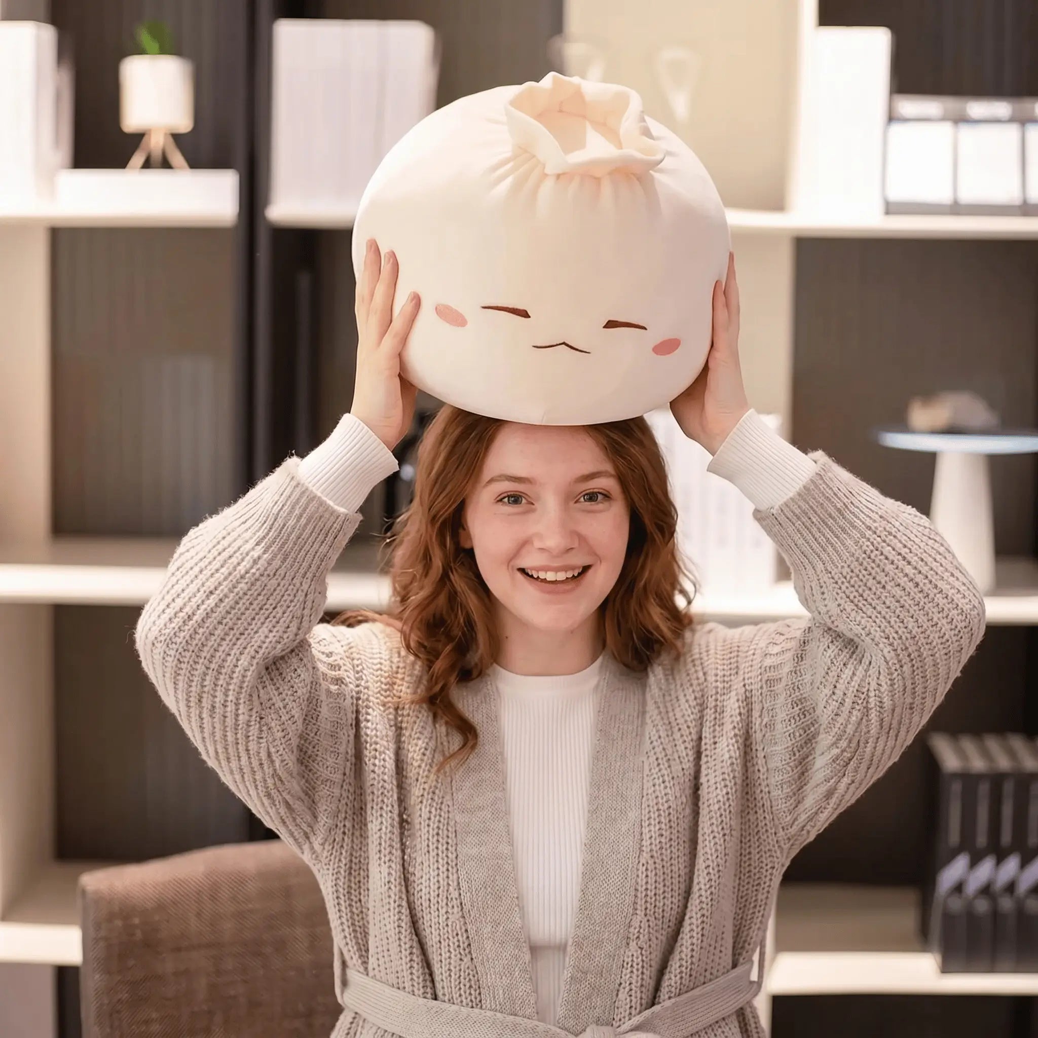 Dimsum the Kawaii Dumpling Bun Plush Pillow