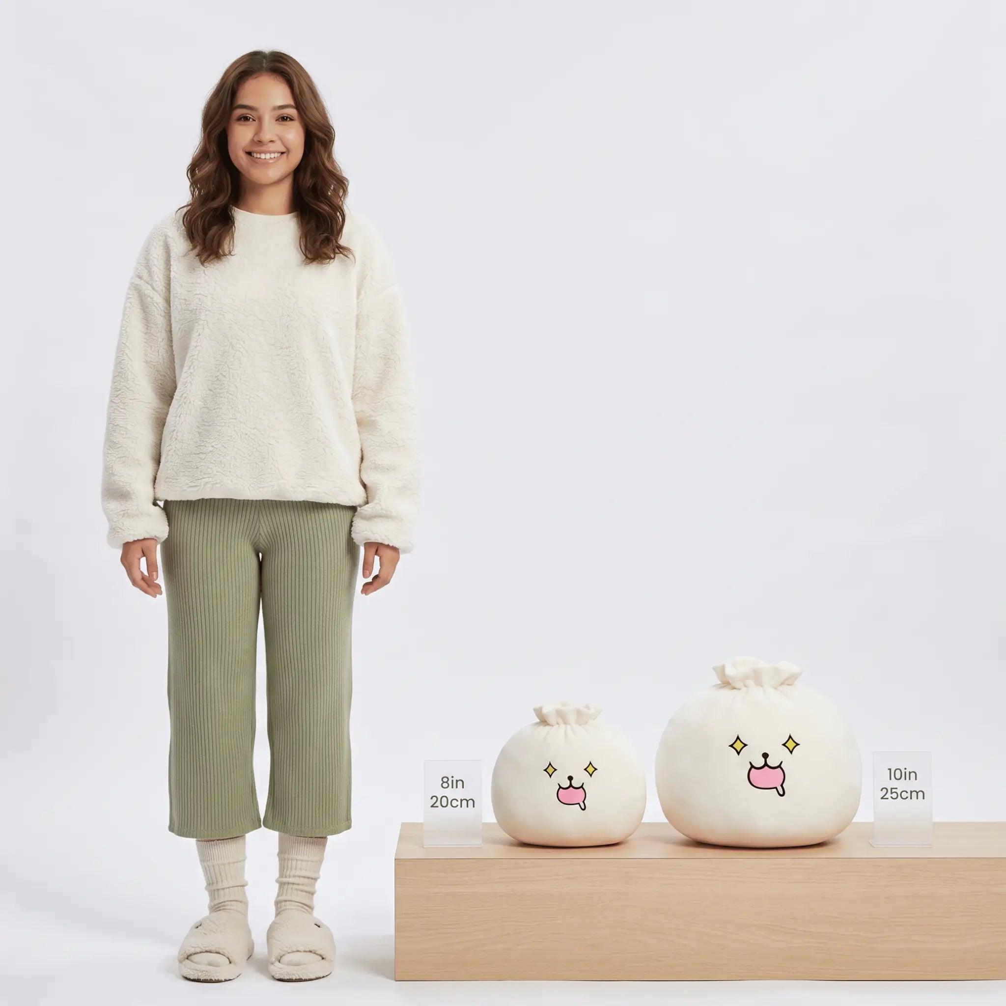 Dimsum the Kawaii Dumpling Bun Plush Pillow