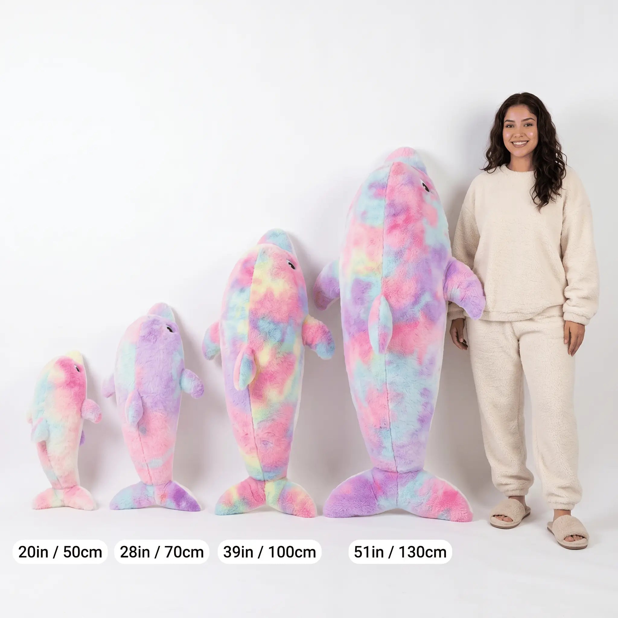 Dolphy the Giant Colorful Dolphin Snuggle Plush